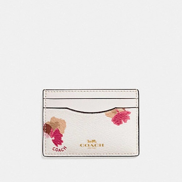 Coach Handbags - Coach women’s FLAT CARD CASE IN FIELD FLORA PRINT COATED CANVAS EUC